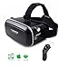 Produktbild ULTRICS® VR Headset, 3D Virtual Reality Brille 360° Headmount Pappbrillen Für Filme Spiele 100% Intensiveres Erlebnis, Verstellbaren Riemen Frei Bluetooth Apple Remote Für Android 6.4" Smartphone