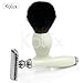 DOUBLE EDGE SAFETY RAZOR AND BADGER HAIR SHAVING BRUSH GIFT SET
