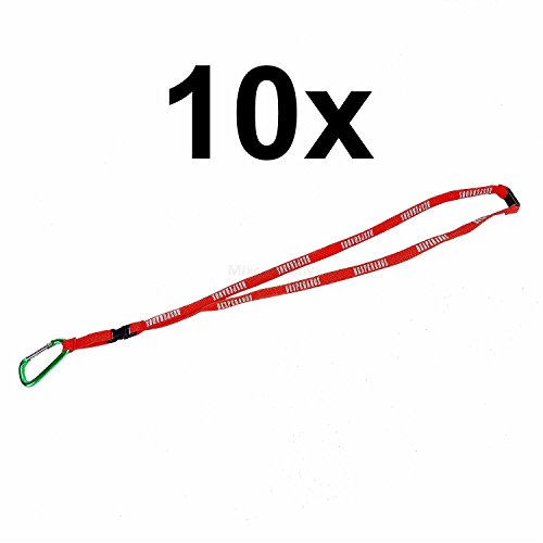 Preisvergleich Produktbild Desperados Schlüsselband Schlüsselanhänger mit Karabiner rot - 10er Set