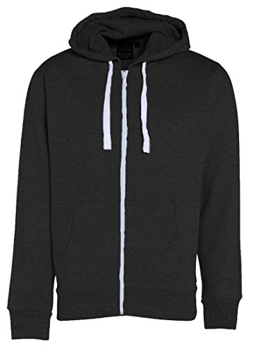 Charcoal 2XL - Mahi New Womens Plain Zip Zipper Ladies Plus Size Hoodie Hooded Top Sweatshirt Jacket