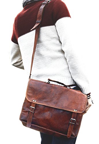 Gusti Leder nature „Paul“ Umhängetasche Laptoptasche Ledertasche Vintage Unitasche Aktentasche Rustikal Büro Lehrertasche Arbeitstasche Ledertasche Umhängetasche Leitz Ordner Messenger Braun U24n-1 - 2