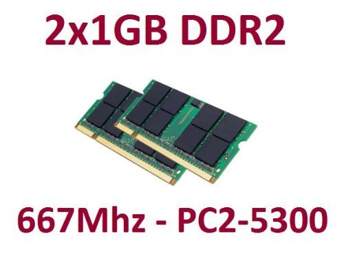Dual Channel Kit 2 GB (2 x 1 GB) 200-Pin DDR2-667 SO-DIMM (667 MHz, PC2-5300, CL5) – Double Sided