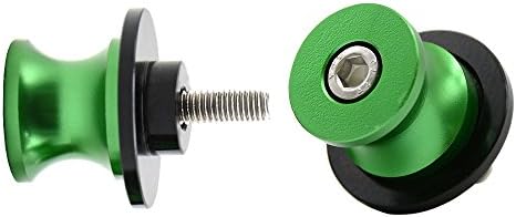 M6 *1.5 Thread CNC Billet Swing Arm Spools Sliders Stand Screws for Yamaha MT01 MT03 MT07 MT09 MT10 YZF R1 R3 R6 R25 R125 R1000 R6S FZ1 FZ6 FZ8 FZS1000 FZS600 Aprilia RSV4 R Tuono V4 R Dorsoduro Green