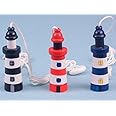 SDL Seaside/Nautical Theme Wooden Lighthouse Cord Pull/Light Pull (15278) (Blue)