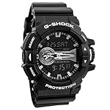 Casio Armbanduhr (Digitaluhr schwarz und Silberfarbenes Zifferblatt Kunstharz Quarz Herren-Armbanduhr ga400gb-1 a