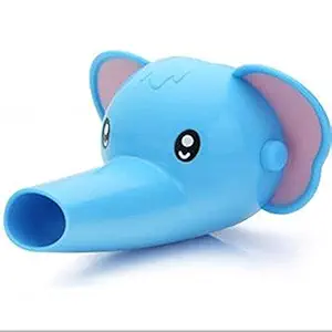 ARURA (LABEL) Elephant Water Tap Plastic and Silicone Elephant Water Tap Holder Faucet Extender for Kitchen Bathroom { Colour - Blue }