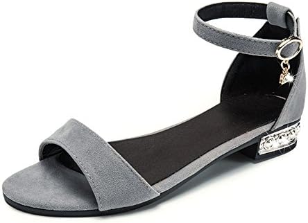 Cufflinks Sandals Fuselage Low-Heeled Toe Sandals, 3 Uk, Gray