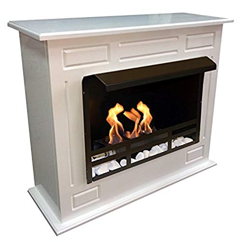 Chimenea de etanol y firegel, modelo Dion Deluxe, XL, blanco