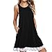 Produktbild Hevoiok Damen Sommerkleid Minikleid Strandkleid Partykleid Rock Mädchen Lose Spitze Ärmellos Kleider Frauen Mode Kleid Kurz Hemdkleid Tankkleid (Schwarzer, L)