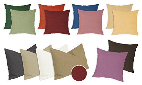 Kissenhülle Struktur Leinen-Optik Kissenbezug Deko Kissen ca. 40x40 50x50 oder 40x60 cm #388 (terracotta, 40x40 cm)