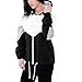 Produktbild Geili Jacke Damen,Frauen Herbst Langarm Dünne Haut Anzug Mode Damen Farbe Block Patchwork mit Kapuze Sport Sweatshirt Zip Mantel Reißverschluss Windjacke Outwear
