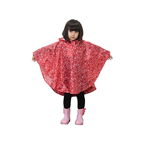 Vine Kids Boys Girls Waterproof Raincoat Poncho Star Rain Coat for Travel,Outdoor,Camping,Riding