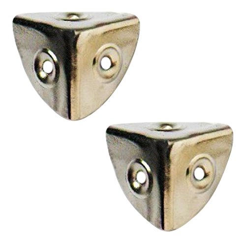 Bulk Hardware BH03646 28mm (1.1/8 inch) Nickel Plated Case Corners  - Pack of 4