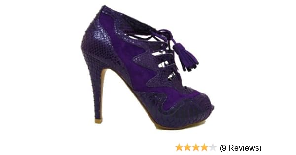 purple snakeskin shoes