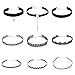 Produktbild 9 Stück Choker Halskette Set, Zolimx Stretch Velvet Classic Gothic Tattoo Spitze Choker