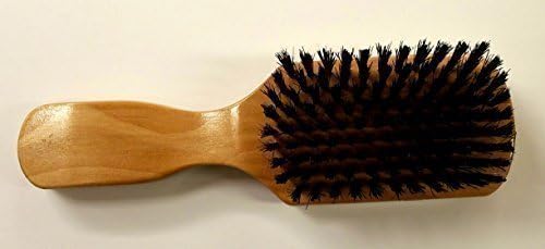 Boar Bristle Wooden Handle Club Brush for Everyday General Grooming (hard black bristles on a lovely wooden club handle)