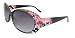 Produktbild Ultra® schwarz gerahmt Designer Erwachsene Womans Mädchen Sonnenbrille mit Blumenmuster auf der Vorder- und Muster UVA UVB Schutz übergroße Sonnenbrille