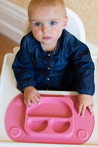 Mini easymat® für Hochstuhl und Travel Füttern. Tragbar Baby Saugnapf Teller & Tisch-Sets in 1 mit Deckel, klappbarer Seiten & Carry Fall. Kleine Sektionaltor Baby Teller perfekt für Baby Abstillen Alter 6 Monat + von Tots R Us - 5