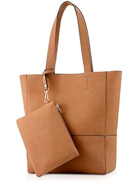 Plambag PU Handtasche Damen Clutch Beutel Set für Schule&Büro