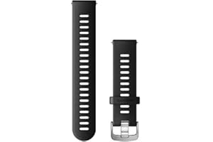 Garmin Pasek szybkiego odpinania, 20 mm, silikonowy, czarny, pasuje do serii Venu (z wyjątkiem modeli S), Forerunner 55/245/645, Approach S12/S40/S42, vivoactive 3/4, vivomove 3/HR/Luxe/Style, D2 A.