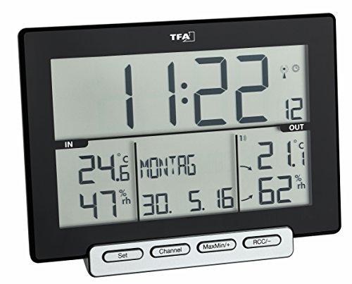 TFA Dostmann Funk-Thermo-Hygrometer, „Trinity”, schwarz, 15.7x11.7x4.3 cm, 30.3058.01