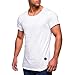 Produktbild Herren Shirt, Casual Basic Einfarbige Rundhalsausschnitt Slim Fit Verschiedene Tee Kurzarm T-Shirt Sportswear Sweatshirt Tanktop (L, Weiß)