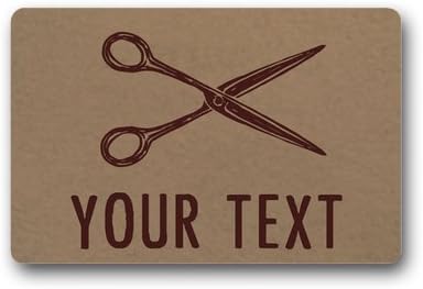 Doormat Personalized Your Text Door Mat Scissors Doormats Monogram Non-Slip Doormat Non-woven Fabric Floor Mat Indoor Entrance Rug Decor Mat 23.6" x 15.7"