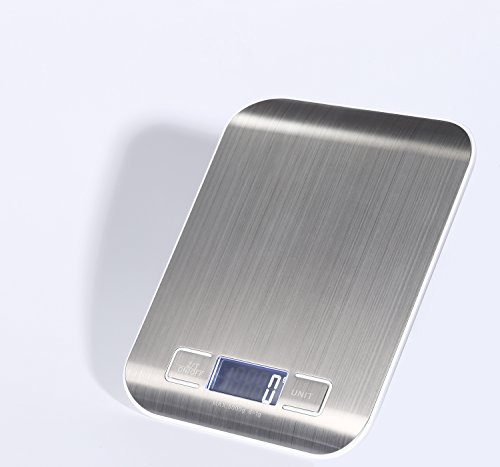 Digitale Küchenwaage, Digitalwaage, Elektronische Waage, Roimee Hoch Präzision auf bis zu 1g ,5kg Maximalgewicht,Tara-Funktion mit LCD Anzeige,Inkl Batterie*4 - 2