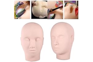 TMISHION Cabeza de Maniquí, Práctica Cabeza de Entrenamiento cabeza maquillaje para Maquillaje de Práctica Labio de Extensión de Pestañas Modelo cabeza de maniqui para hacer pelucas y de exposición