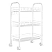 Produktbild LANGRIA Küchenwagen Rollwagen Allzweckwagen Platzsparend Haushaltwagen Metall, Weiß (3 Ablage)