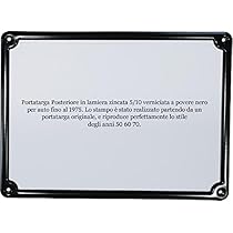 Portatarga Cornice Nero Per Auto Fino Al 1975 - Coppia In Metallo Zincato - Foto 9