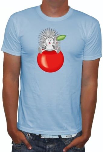 Raxxpurl Hedgehog on Apple Fun Mens T-Shirt, größe - fotl - t-shirts:xxl;farbe - fotl - t-shirts:hellblau