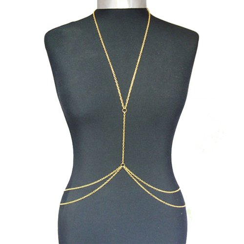 Sexy Fashion Golden Belly Waist Body Chain Bikini Beach Harness Necklace Jewelry