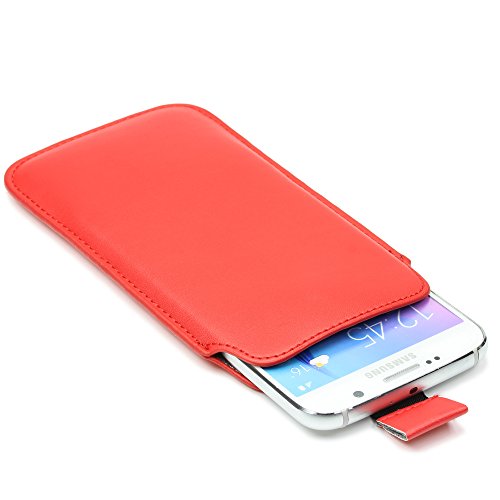 Custodia da 4,7 pollici Cover universale con linguetta, UrcoverÂ® pull tab Case, Sacchetto smartphone [Lunghezza 14 cm, larghezza 7 cm] con protezione anticaduta - Rosso
