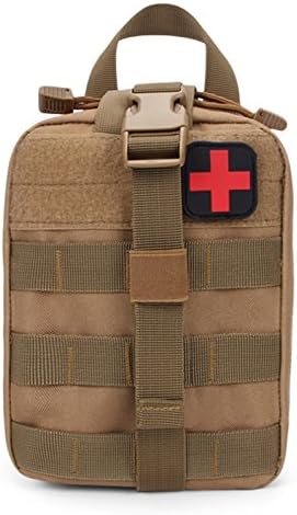 Tactical MOLLE First Aid Pouch Medical Bag IFAK Package Universal EMT Emergency Multipurpose Waist Pack Military Utility Bag (Browm)