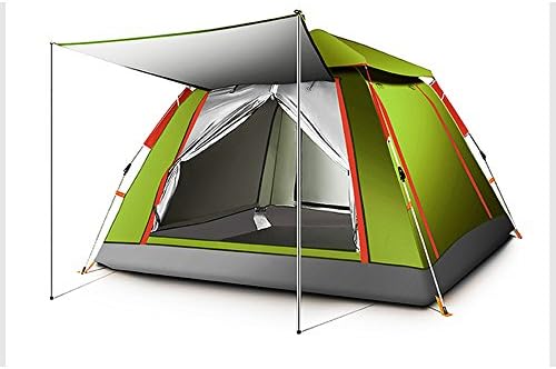 QFFL zhangpeng Tent Automatic Outdoor Tent 3-4 Thick Rainproof Tent Wild Camping Tent 3 Color Optional 215*215*142cm Tunnel Tents (Color : Army Green)