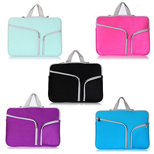 13 Zoll laptop Schutzabdeckung, TechCode® Laptophülle Aktentasche Handtasche Fit all 13″ 13 Zoll ultrabook laptop notebook (13 inch, Hot pink) - 3
