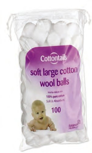 Cottontails Cotton Wool Balls 1.1g 100's X 12, (Price inclusive of 20% VAT)