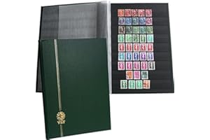 YVERT & TELLIER PERFECTA : Classeur fixe pour timbres (Grand modèle-Pages Noires-64p. Vert)