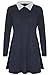 Produktbild Damen Feinstrick Gestrickt Baggy Übergröße Mischung Kontrast Kragen Aufgeweitet Swing Kleid Top Größe UK 8-14 - Marine, M/L (UK 12/14)