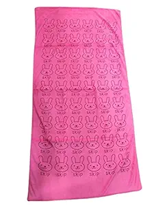 Dazzle Kids Cotton Bath Towel/Bath Wrapper for Children with Cap for Girls Color Pink