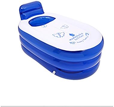 Inflatable bathtube Adult Folding Bathtub Children Bathtub (130cm*70cm*70cm) (Color : Blue)