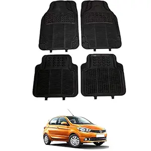 RONISH Rubber Black car Floor Foot mat for Tiago