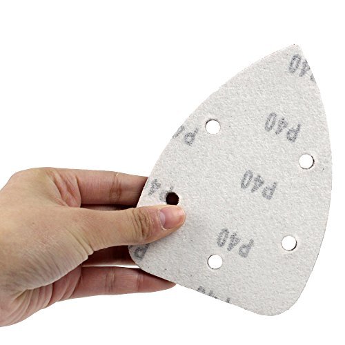 Coceca 50 Stück DIY Schleifblatt-Set Klett Schleifblätter für Multischleifer (Körnung 40/80/120/180/240, 5 Löcher) - 6