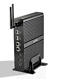 Kingdel® Fanless Mini PC, Windows 10 Desktop with Intel 4th Generation i7 Haswell CPU, 8GB RAM, 128GB SSD+1TB HDD, 2*HDMI, 2*LAN, 4*USB3.0, 1*SPDIF, Wi-Fi