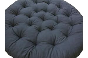 JACKKISSEN Papasansessel Kissen, Polster Bodenkissen für Schwenksessel, Rund Papasan Sessel, Polyrattan Sessel - Durchmesser 110 cm und Kissenstärke 10-12cm (Anthrazit)