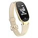Produktbild Fitness-Tracker-Armbanduhr, Armband, Sport-Smart-Armbanduhr, mit Herzfrequenz-Monitor, Smart-Armband, Damen, wasserdicht, Schlaf- und Aktivitätstracker Schrittzähler für Smartphones, 1 * Gold Watch