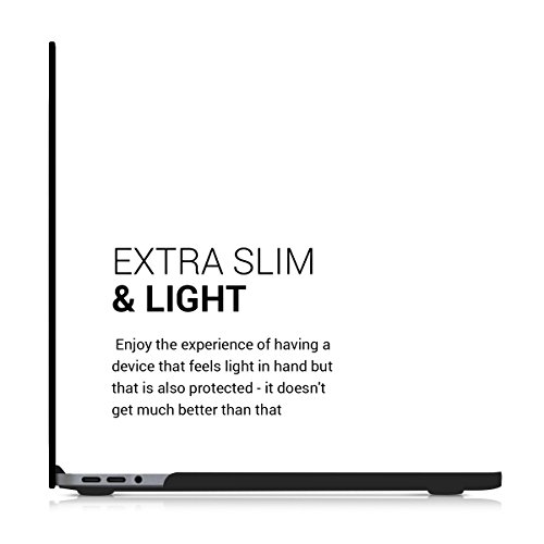 kwmobile Hardcase Laptop Hülle für Apple MacBook Pro 13″ (ab 2016) Touchbar – Don’t touch my Mac Design Weiß Schwarz dünne gummierte Schutzhülle Cover Case Tasche - 3