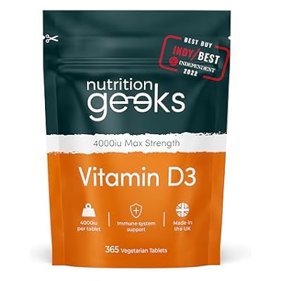 Vegetarian Vitamin D3 4000 Iu - 1 Year Supply, 365 Easy-swallow High Strength Vitamin D Supplement Tablets - Uk Made Vit D & D3 Vitamins Awarded By The Independent