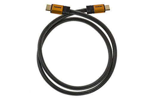 1 Meter High End & Highspeed HDMI Kabel 2.0/1.4a mit vergoldeten Steckern und einem Nylon/Alu Geflecht, blanken Kupferleitern (Unterstütz: Full-HD, 3D, Ultra-HD 4K, Ethernet, Audio Return) by aricona - 2